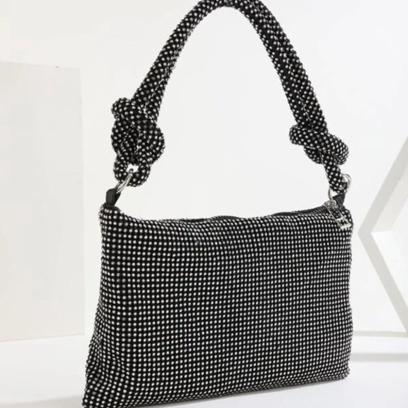 Rhinestone Decor Knot Detail Clutch Bag - Picture 6 of 8